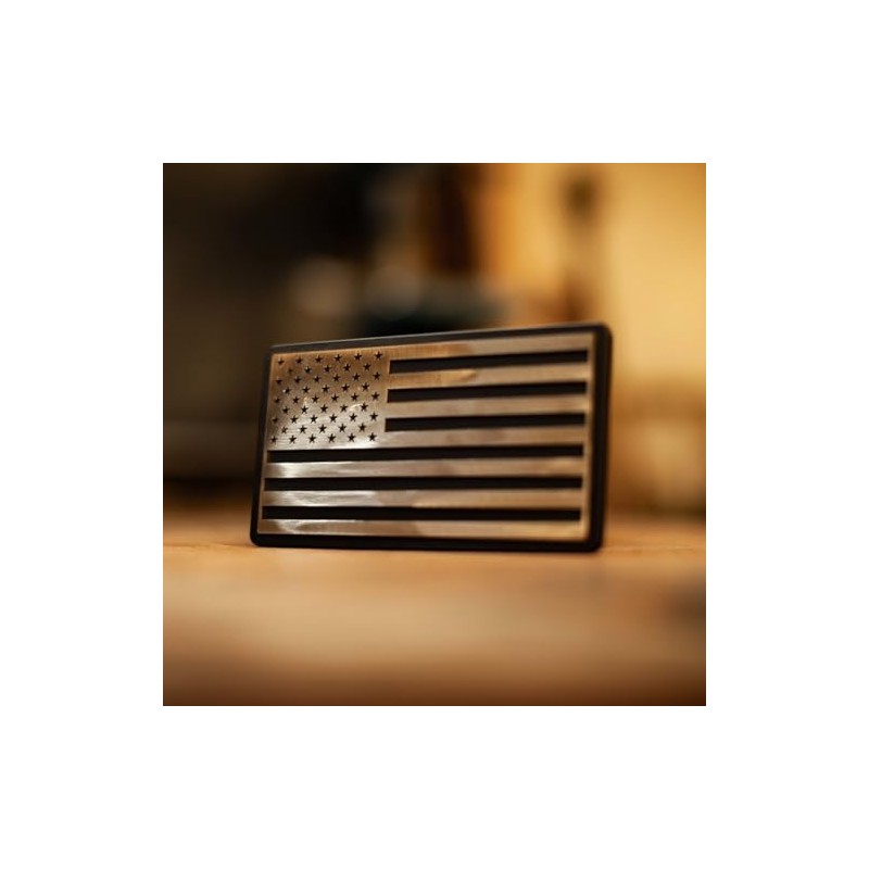 American Flag - Stainless - Trailer Hitch Cover