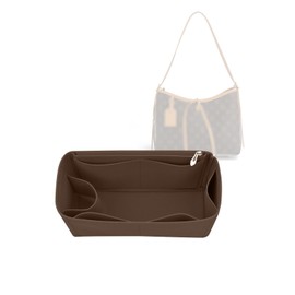 Lckaey tote Organizer Insert for Handbags&Tote Felt Bag for carryall golf cart parts bag Y076Coffee-L