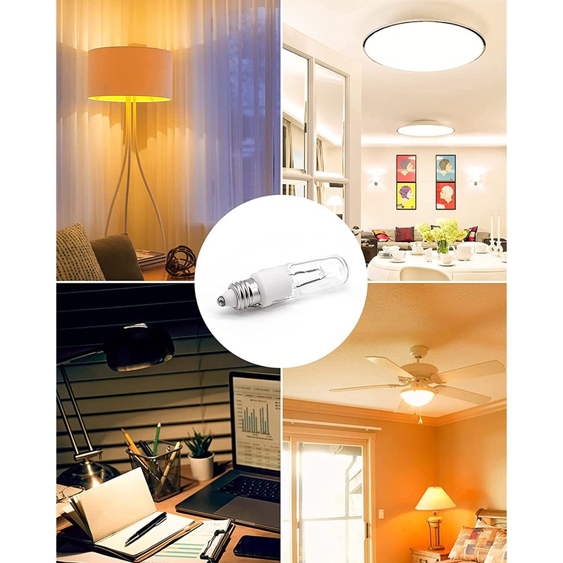 Jaenmsa JDE11 120V 100W Halogen Mini Candelabra Bulbs,T4 100W JD