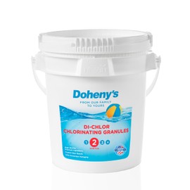 Doheny's Di-Chlor Granular Chlorine | Pro-Grade 3-in-1 Pool Sanitizer, Shock & Algaecide | Fast-Dissolving, Calcium-Free, No Residue | 99.5% Sodium Dichlor with 56% Stabilized Chlorine | 10lb Bucket