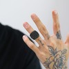 REchoLI Cross Ring for Man Black Stainless Steel Saint Benedict