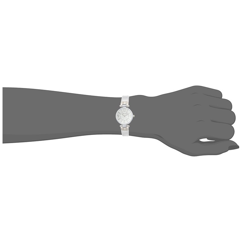 Anne Klein Women's Leather Strap Watch, silver, 10/9443SVSI