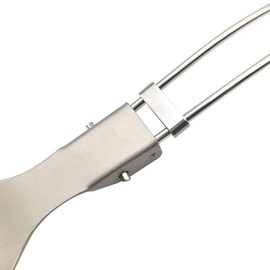 Outdoors Folding Spork - Lightweight Metal Portable Reusable Flatware Fork | Folding Handle for Camping Backpacking Hiking Fishing Or Other Outdoor Activities Welts