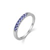 Ladies Solid 925 Silver Sterling 7 Stone Tanzanite Eternity Engagement