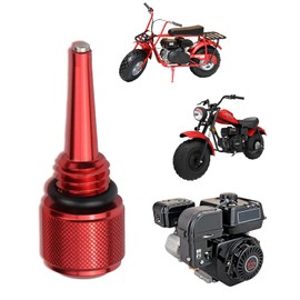 JMCHstore Aluminum Alloy Magnetic Oil Dipstick for Predator 212 Coleman 196cc Mini Bike Ghost 224cc Engine, KT196 Go Kart, BT200X CT200U EX, Baja Warrior MB200, Honda GX160 GX200 Clone Engine (Red)
