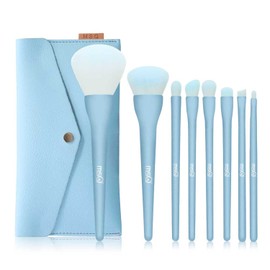 MSQ Make Up Brushes 8Pcs Makeup Brush Set Foundation Brush Blending Brush Eyeshadow Brushes Eye Brushes Set (Blue)