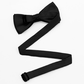 LJBFNN Bow Ties for Boys Pre-tied Boys Bow Tie Adjustable Kids Bow Tie Solid Color Bowtie for Graduation/Party/School/Casual (black)