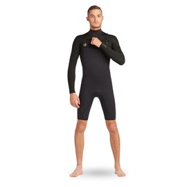 Body Glove Men's Phoenix 2mm Chest-Zip Long Sleeve Springsuit Wetsuit (Black, Small)