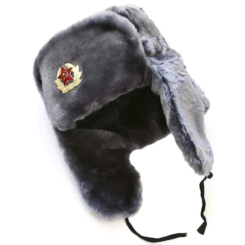 Gorro ruso Shapka Ushanka original (Gris, CH 58)
