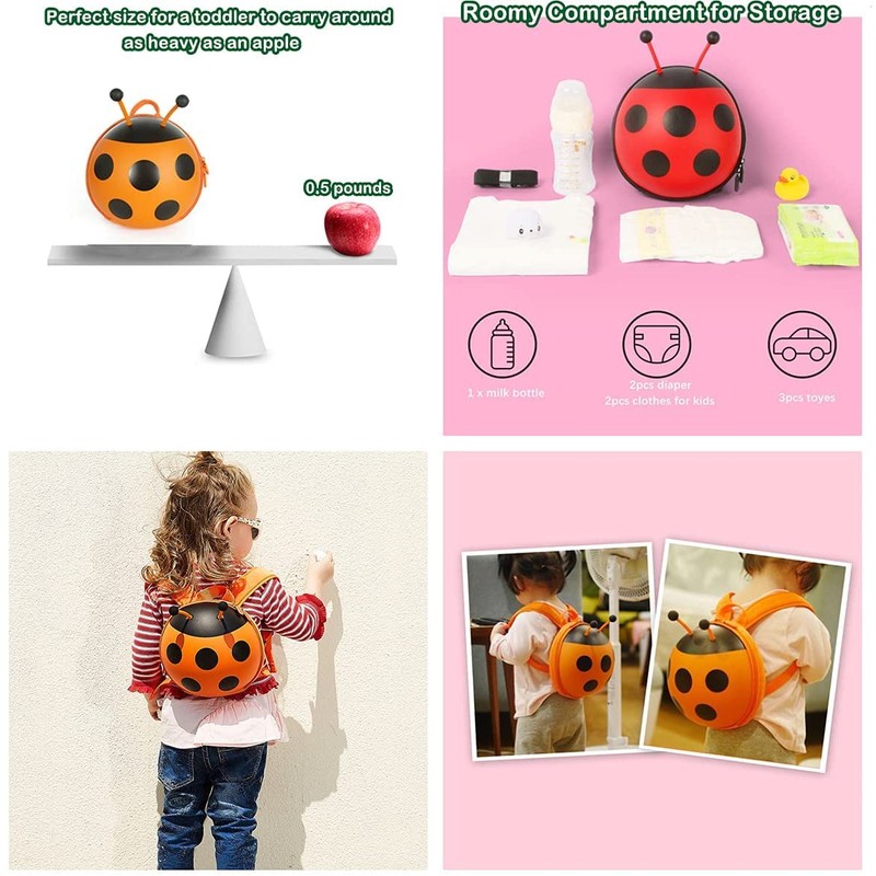 Mini Ladybug Baby Toddler Safety Harness backpack with Leash