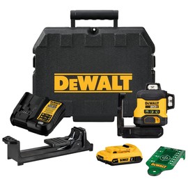 DEWALT 20 V MAX - Kit de nivel, láser de línea cruzada, 3 x 360, verde (DCLE34031D1).                                                                 