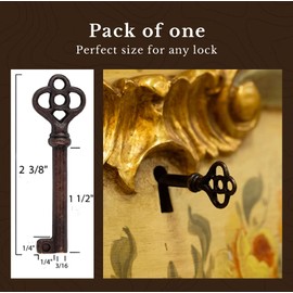 Antique Copper Plated Hollow Barrel Skeleton Key for Cabinet Doors, Dresser Drawers, Grandfather Clocks - Antique, Vintage, Old Furniture | SK9-DAC