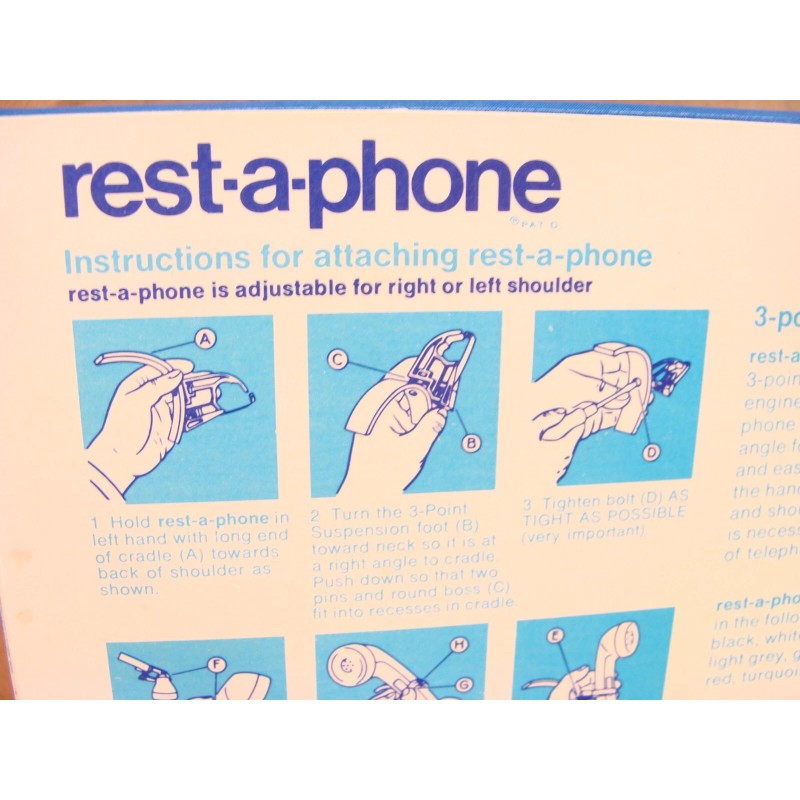 NEW vintage REST-A-PHONE landline telephone phone handset shoulder rest support