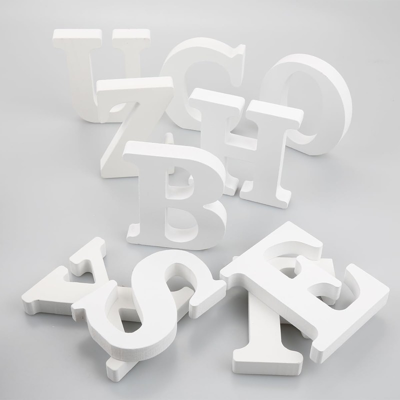 GLADFRESIT Decorative Wood Letters - Standing Alphabet Letters for Crafts,