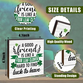 St Patricks Day Decorations, Irish Decor, Irish Gifts for Women Friends, St Patricks Day Wooden Blocks Sign, Farmhouse Home Office St Patrick's Day Table Decorations, 5x5 Inches-A05