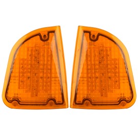 Pair 29 Amber LED Front P/T/C Light Assembly Replacement for Kenworth T600 T660 K300 T300 T330 Front LED Turn Signal Lights Parking Corner Lights Lamps w/1157 Plug, LH & RH