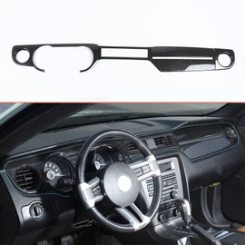 RT-TCZ Carbon Fiber Center Console Dashboard Panel Trim Cover Kit Meter Frame Decoration Interior Accessories for Ford Mustang 2010-2014