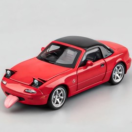Mzexoma Mazda Miata MX5 coche de juguete 1/32 modelo fundido a troquel, juguetes de coche para niños de 4 a 7 años, regalo Miata para niños y niñas, coche deportivo con iluminación y sonido (rojo)