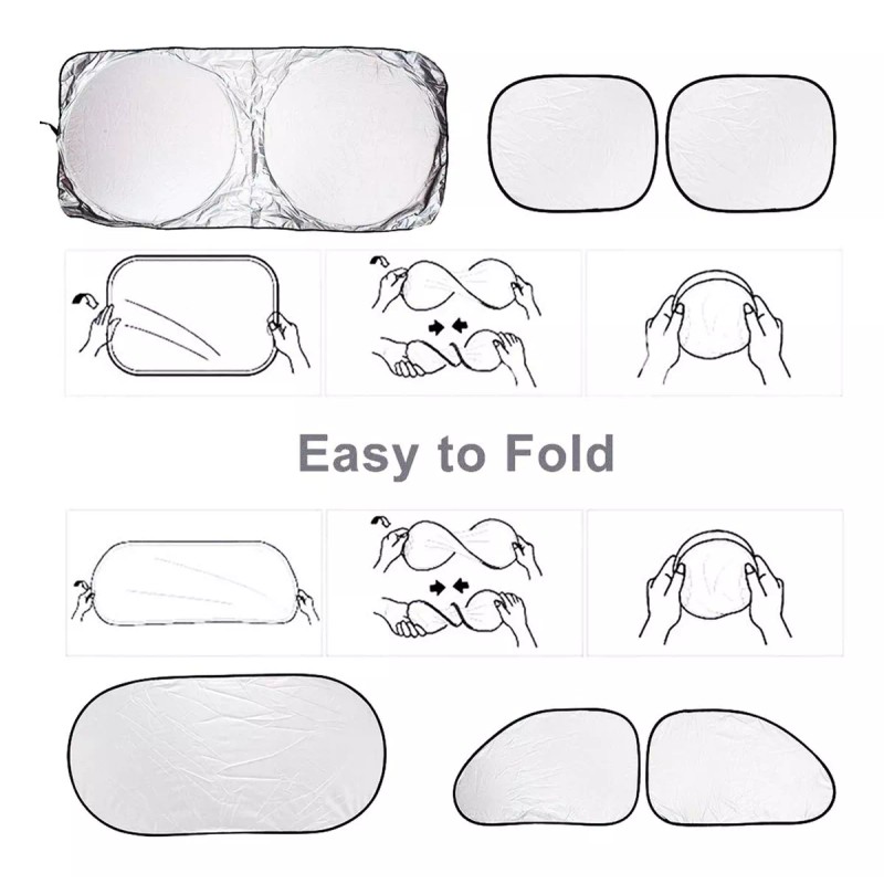 LSXD Kit De Coche Parasoles Para Ventanilla Protección 6 Piezas.