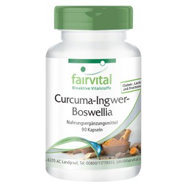 Fairvital Turmeric, Ginger and Boswellia with Vitamin C - 90 Capsules - Vegan - with Black Pepper Extract