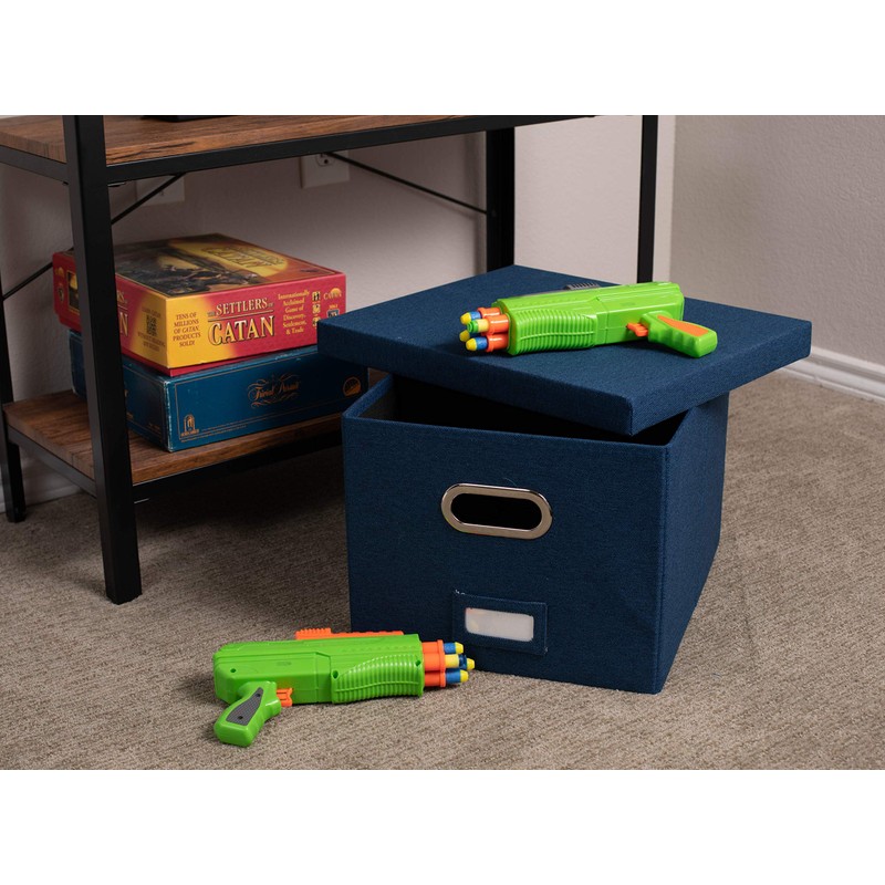 Internet's Best Collapsible File Storage Organizer - Decorative Linen Filing