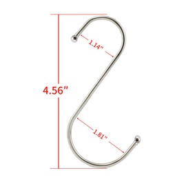 S Hooks 10 Pack 4.5 Inch S Hanging Hooks Metal S Hooks for Hanging Pots and Pans Plants Stainless Steel Heavy Duty S Shaped Hanging Hooks Hangers for Kitchen Bathroom Bedroom Office