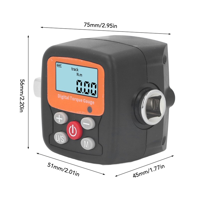 Digital Torsion Meter 4 to 135N.m 3/8in Connector Clear Backlit
