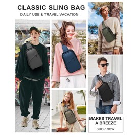 Blue Sling Crossbody Bag for Mens, Tactical Backpack Shoulder Daypack Mini Anti-Theft Cross Body Motorcycle Chest Bags, Small Men One Strap Backpack for Casual Travel Hiking Outdoor Sports