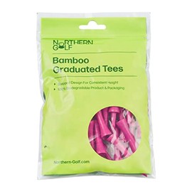 Northern Golf Graduated Bamboo Golf Tees (Pink 2 1/4" 30 Tees)