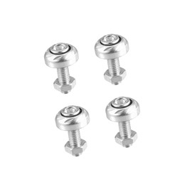 REPAIROCK 4 Pcs Aluminum Alloy License Plate Bolt Screw Nuts for Car Motorcycle Silver Tone Auto Replacement Parts