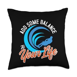 Wakeboarding Add Some Balance Wakesurf Board Wakeboarder Throw Pillow
