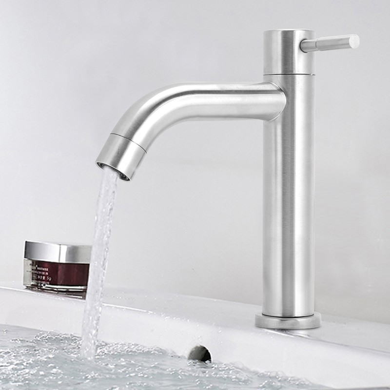 G1/2in Male Thread Stainless Steel Water Faucet Undercounter Single Cold