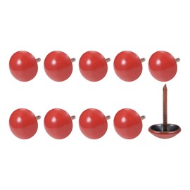 METALLIXITY Upholstery Nail Tacks (11x17x3.6mm) 25Pcs, Iron Round Thumb Push Pins - for House Construction, Home Kitchen Furniture, Red