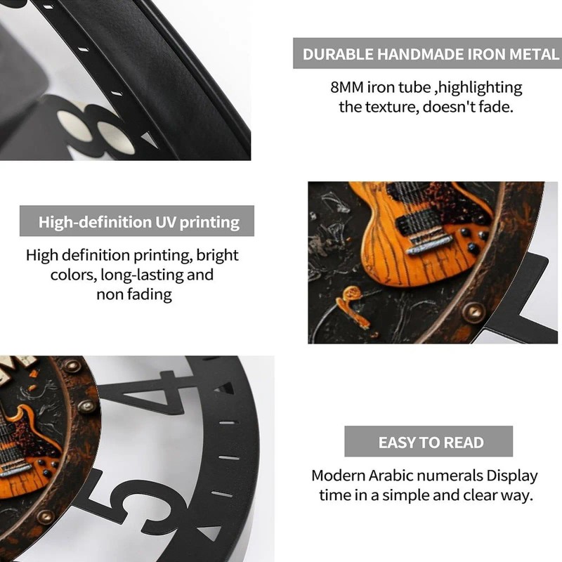 25cm Circular Iron Wall Clock with a Gas Station Price