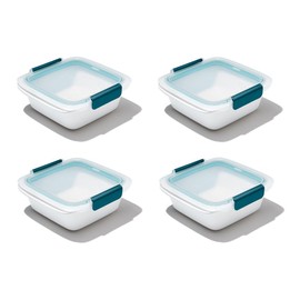 OXO Good Grips Prep & Go Sandwich Container 4.3 Cups/1.02 L - Leakproof Food Storage for Sandwiches & Leftovers, 4 Pack