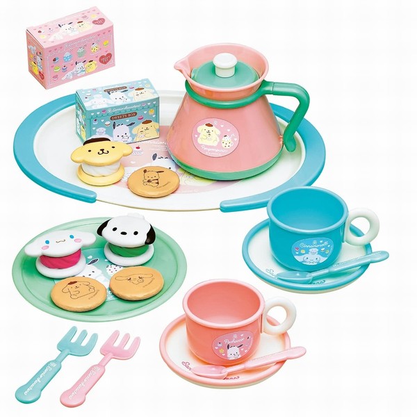 Toy Royal Sanrio Characters Tea Time Set (Pretend Play / Pretend Play) Tea Set (Cups/Pots/Forks/Spoons/Food Accessories) Cinnamoroll Pochacco Pompompurin