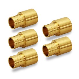 Pexflow PSFA3458-5 Female Sweat Copper Adapter X Pex Barb Pipe Fitting, 3/4 x 5/8, Brass