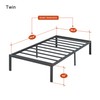 PrimaSleep Platform 14 inch Dura Metal Steel Slate Bed Frame/Noise