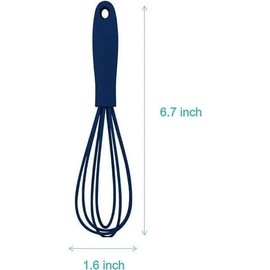 Mini Silicone Whisk Set - Egg Beater and Blender for Baking and Cooking, 6.7 Inch Compact Design with Ergonomic Handle, Dishwasher Kitchen Utensils (White)​