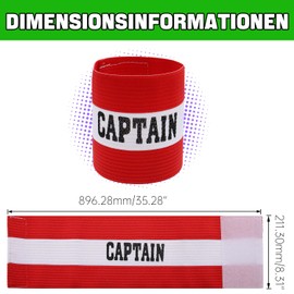 Hosifiy Pack of 6 Football Captain's Armband Red Nylon Elastic Football Captain Armband Adjustable Football Armband for Youth Adults Sports Training