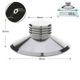 Audiophile 124G/4.3OZ Record Weight Stabilizer Aluminum Turntable Weight Disc Stabilizer Vibration Reducer with Protective Soft Pad for HiFi LP Record Player Tone Arm (Silver)