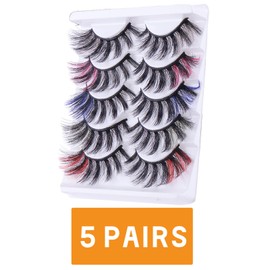 FAIRYGATE Fake Eyelashes Set 5 Pairs Professional Reusable Eyelash Fit for All Eyes Natural Thick Hand Made 3D Faux Eye Lashes for a Beautiful Makeup Look C1912