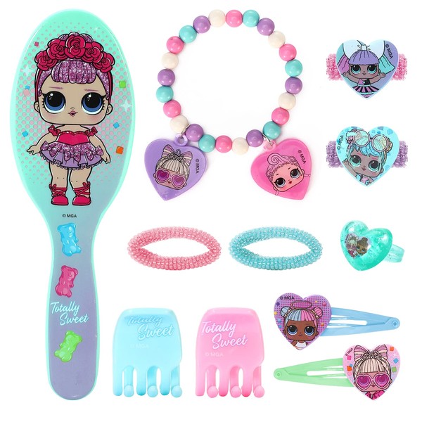 L.O.L. Surprise! Girl 11pcs Girls Kids Hair Accessories Clips Comb Bands and Beauty Set