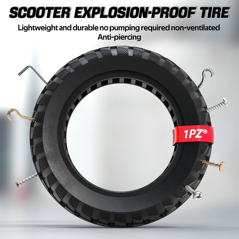 1PZ MI0-J2R 10x2.70-6.5 Solid Tire 70/65-6.5 Tire Replacement for Segway
