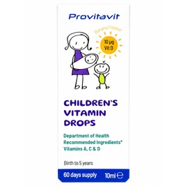 Children's Vitamin Drops - NHS Recommended Vitamins A, C and D for Children with the Required 10 microgram (400IU) Level of Vitamin D. Supports Healthy Bones, Teeth and Immune System