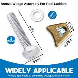 MorningRo 2 Pcs Pool Ladder Anchors Bronze Wedge Assembly Swimming Pool Stair Rail Anchor with Bolt Compatible with Perma Cast 3", 4" Hand Rail Anchors Sockets Ladder Parts Brackets
