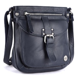 LEDERBUCK Real Leather Soft Small Womens Crossbody Handbags & Purses - Premium Sling Crossover Shoulder Bag (Navy)