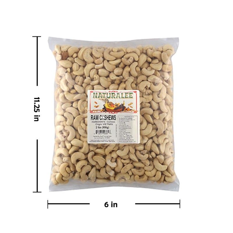 Naturalee Cashews 2 lbs - Raw, Unsalted - Natural Heart