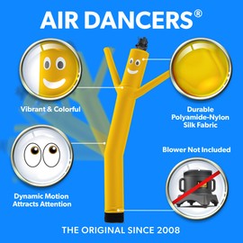 LookOurWay Air Dancers Inflatable Tube Man Attachment - 10 Feet Tall Wacky Waving Inflatable Dancing Tube Guy for Business Promotion - Blower Not Included - Yellow