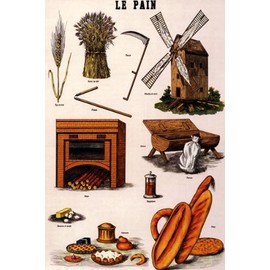 WONDERFULITEMS LE Pain Bread Food Wheat Flour Mill Furnace 12" X 16" Image Size Vintage Poster REPRO